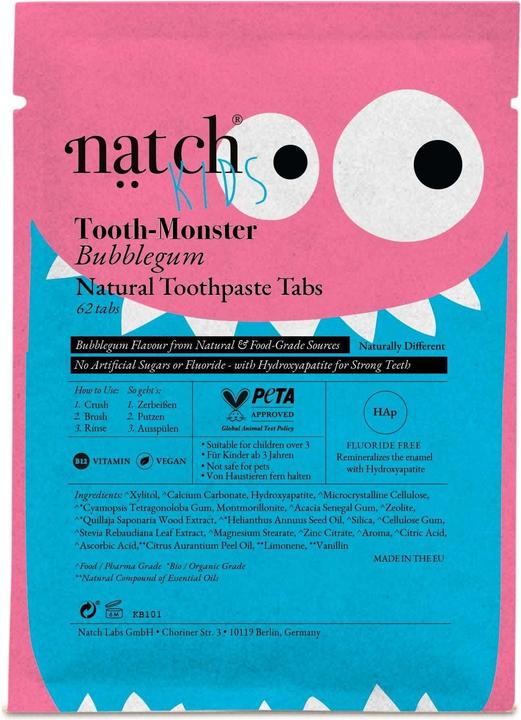 Actual product image Natch Toothmonster Kids Bubble Gum Bag