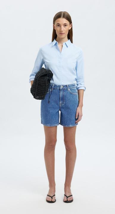 Actual product image Selected Femme High Waist Jean Shorts (40)
