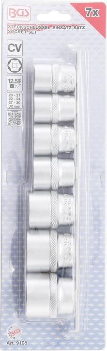 Productafbeelding BGS Doppenset, zeskant | aandrijving 12,5 mm (1/2") | SW 20 - 32 mm | 7... (12,5 mm)