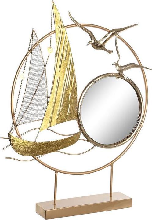 Actual product image DKD Home Decor Decorative figurine mirror gold metal Mediterranean (53 x 9 x 67 cm)