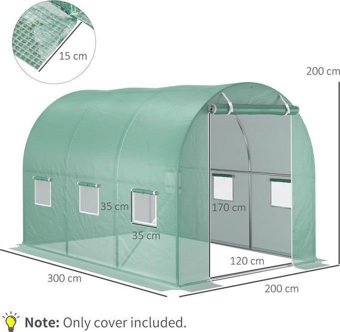 Produktbild Swisshandel24 Polyethylenfolie, 3x2x2m, Ersatzfolie mit 6 Fenster, für Gartentunnel, Gewächshaus, Folientunnel, Ge