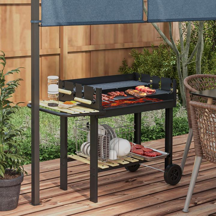 Actual product image Outsunny Charcoal grill with height-adjustable grill grates