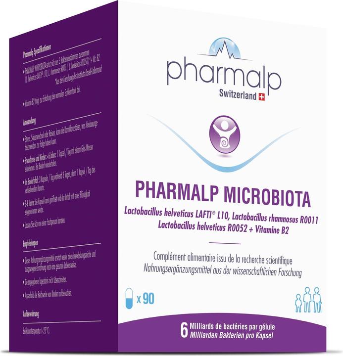 Valeurs nutritives et ingrédients Pharmalp Microbiota (90 pièce(s), Capsules, 80 g)