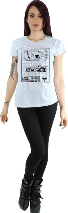 Actual product image Disney Womens/Ladies Cars Cruz Ramirez Blueprint Cotton T-Shirt (XXL)