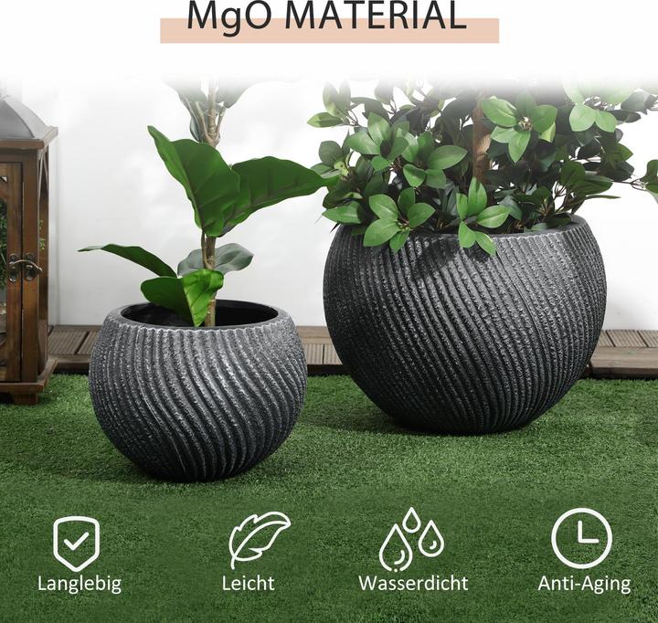 Image du produit Outsunny Pots de fleurs avec trou de drainage (40 cm)
