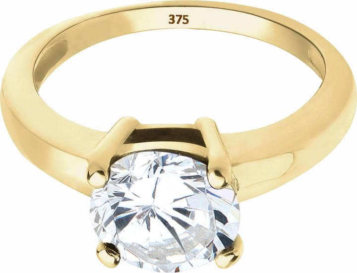 Produktbild Elli PREMIUM Ring Solitärring Zirkonia 375 Gelbgold Geschenkidee (54, 375/9 K Gold)