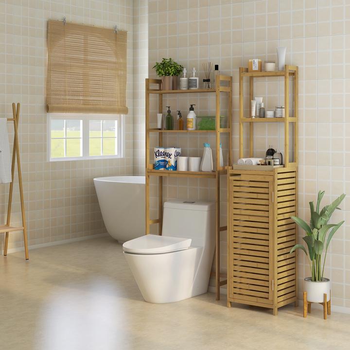 Image du produit Kleankin Étagère de salle de bain à 3 niveaux (68 x 20 x 165 cm)