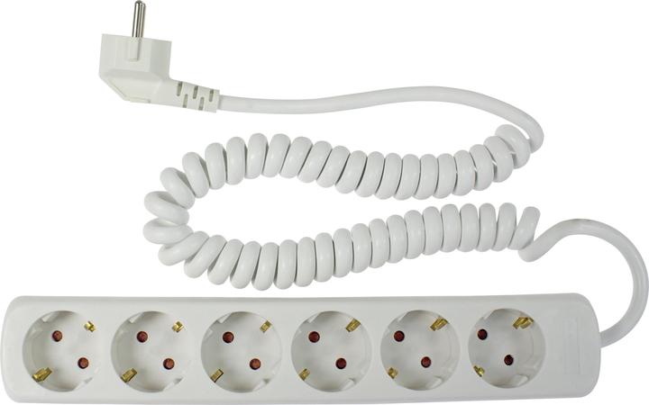 Actual product image As - Schwabe 11461 Power strip without switch white protective contact (6 x, CEE 7/3, 2.50 m)