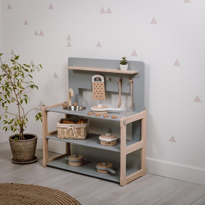 Immagine prodotto Montessori Cucina per bambini in legno - multifunzionale - grigia Mobili per bambini
