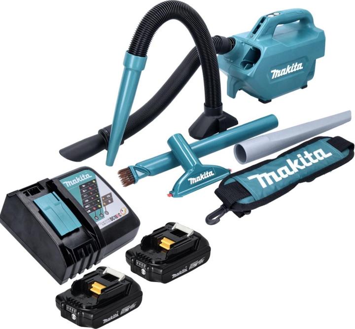 Immagine prodotto Makita DCL 184 RA Aspiratore senza filtro 18 V - 54 mbar - 0,5 l + 2x Batterie 2,0 Ah + Caricatore