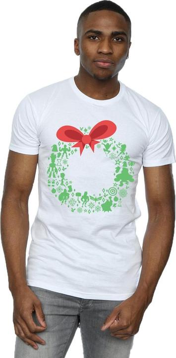 Actual product image Mens Avengers Christmas Wreath T-Shirt (XL)