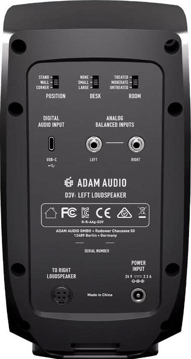 Image du produit Adam Audio D3V Black - Para monitorów (Actif, Couples, 2x 70 W)