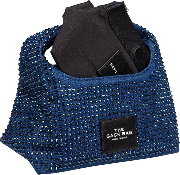 Actual product image Marc Jacobs the mini sack denim handbag with crystals