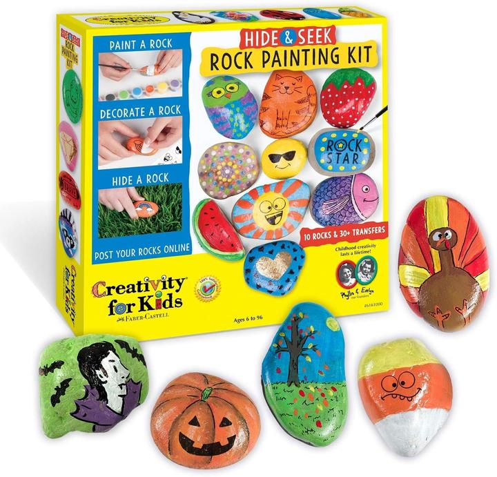 Produktbild Activity Board Kreativität für Kinder, Felsenmalerei, Bastelset Kunst, Basteln für Kinder Enthält Felsen &