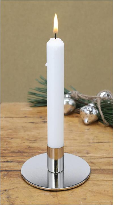 Image du produit Novaliv 8x Porte-bougies en métal ARGENT 10x5cm Noël Déco Plat à bougies Pin à bougies (10 x 5 cm)