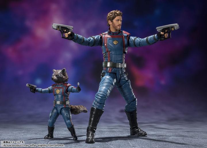Actual product image Bandai GOTG 3 - Star-Lord & Rocket Raccoon - Figurine S.H. Figuarts 6-15cm