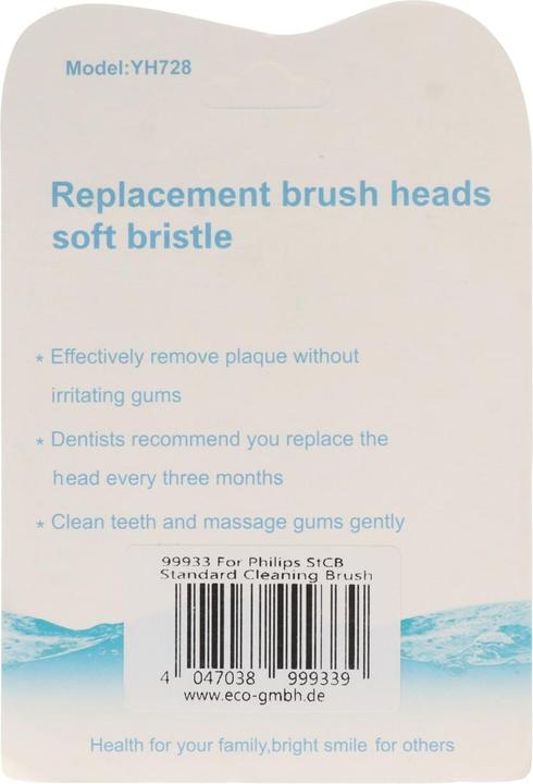 Image du produit AccuCell Tête de brosse à dents Standard Cleaning Brush pour brosses à dents électriques Philips, 4 pièces (4 x)
