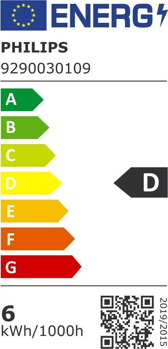 Energie-Label Philips LED Lampe (E27, 5.90 W, 806 lm, 1 x, D)