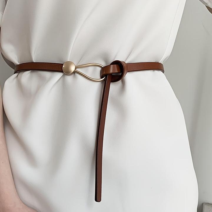 Produktbild Only-Bags.Store Trendiger verknoteter dünner Gürtel Klassischer solider Ledergürtel Freizeitkleid und Mantel