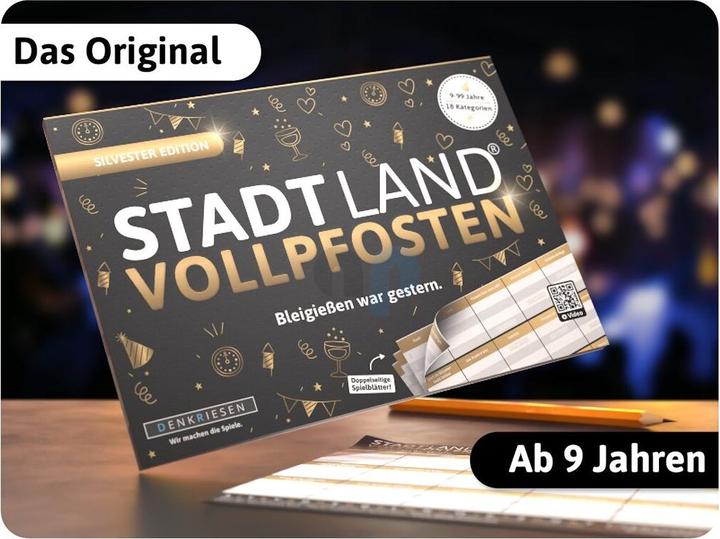 Actual product image Denkriesen "Stadt Land Vollpfosten" New Year's Eve Edition (German)