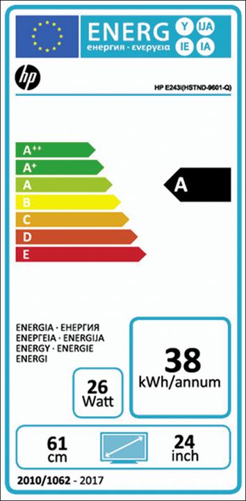 Energie-Label HP Elite E243i (1920 x 1200 Pixel, 24.02")