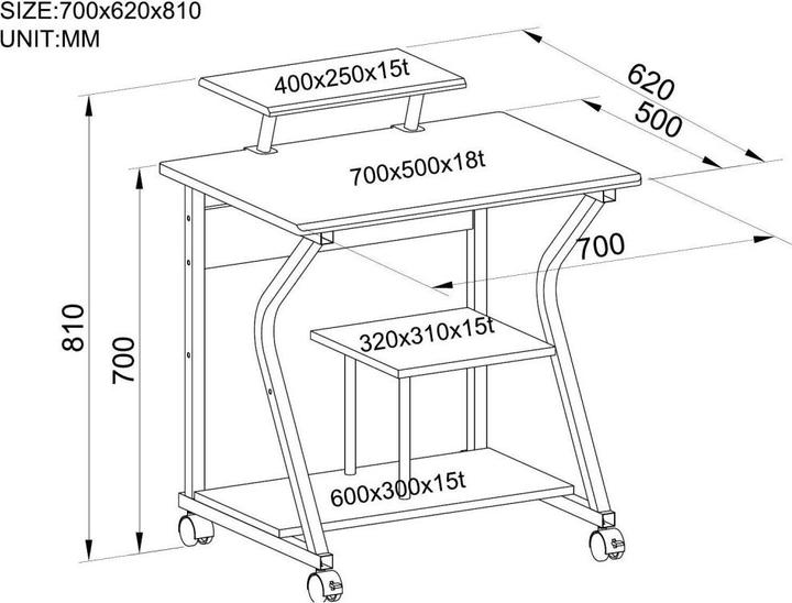 Image du produit Techly Compact Computer Desk ICA-TB 218