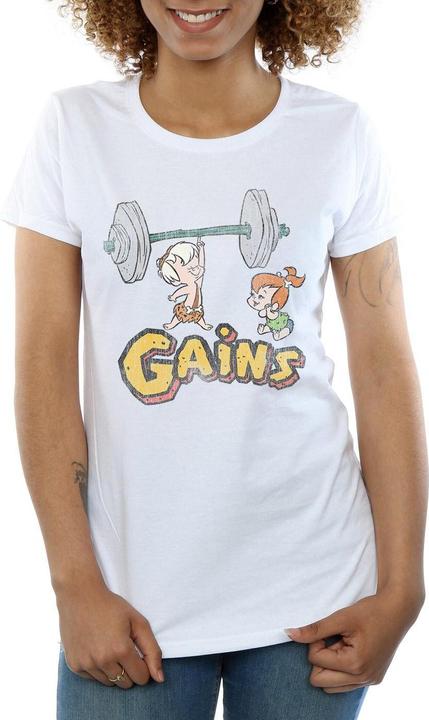 Actual product image The Flintstones Womens/Ladies Bam Bam Gains Distressed Cotton T-Shirt (L)