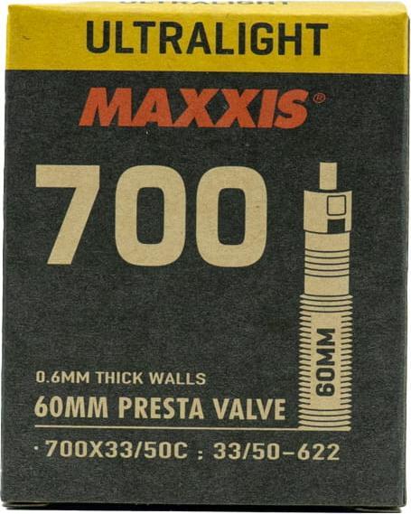 Immagine prodotto Maxxis Tubo ultraleggero 700 x 33/50 SV valvola 60 mm (Presta (SV), 28", 60 mm)