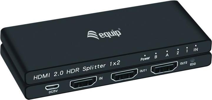 Immagine prodotto equip Splitter HDMI 2.0 2 porte Ultra Slim 4K/60Hz nero