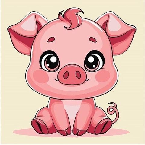 Immagine prodotto Qbee Malen nach Zahlen - Schwein 25x25cm