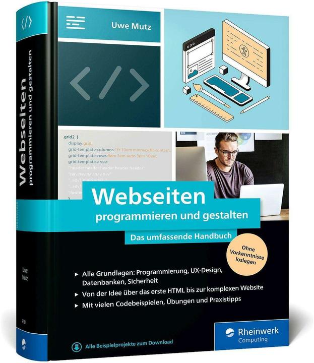 Actual product image Webseiten programmieren und gestalten (German, Uwe Mutz, 2024)