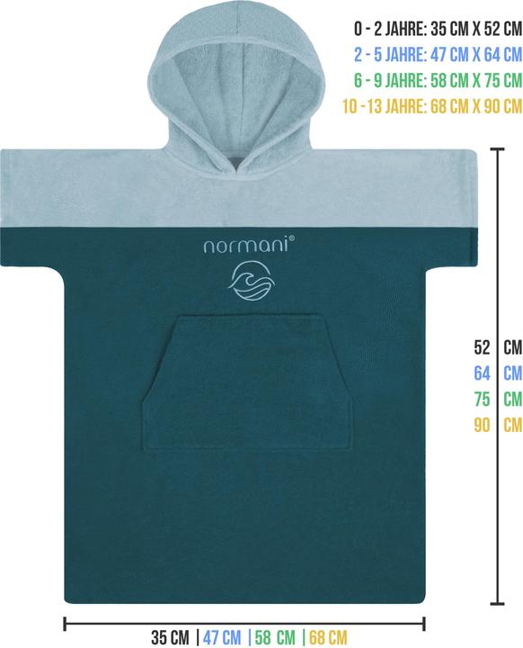 Immagine prodotto Normani Poncho da bagno per bambini Puwai (6, 7, 8, 9)