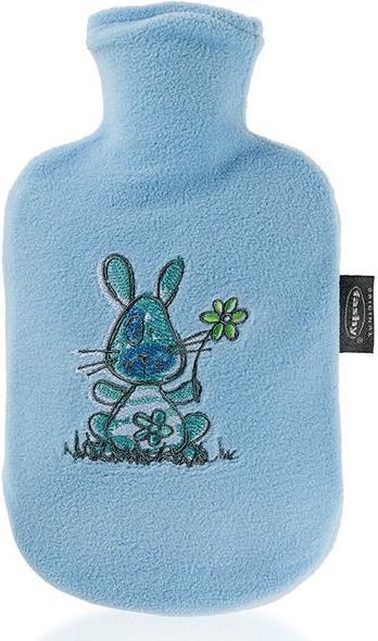 Fashy Wärmeflasche mit Flauschbezug blau (0.80 l)