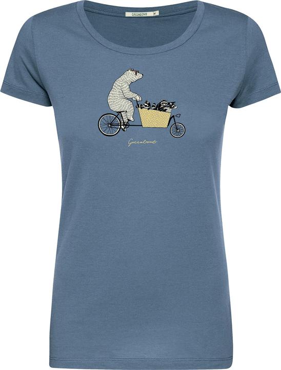 Greenbomb Women's Bike Cargo Raccoon Loves T-Shirt