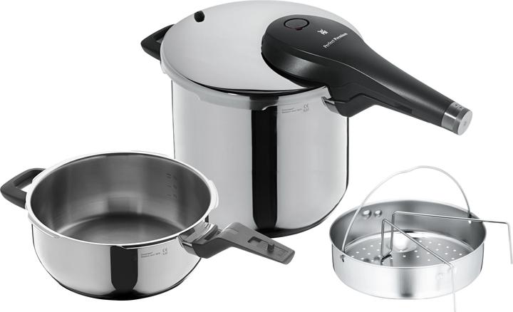 Produktbild WMF Schnellkochtopf- Set PERFECT PREMIUM silberfarben (22 cm, Dampfkochtopf, Edelstahl)