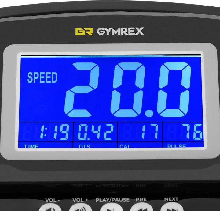 Produktbild Gymrex Profi Laufband elektrisch 1.837 W 1-20 km/h 120 kg 12 Programme LCD Heimtrainer
