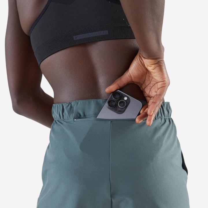 Actual product image Kiprun Laufshorts Trailrunning Damen atmungsaktiv - Run 500 Dry dunkelgrün (XS)