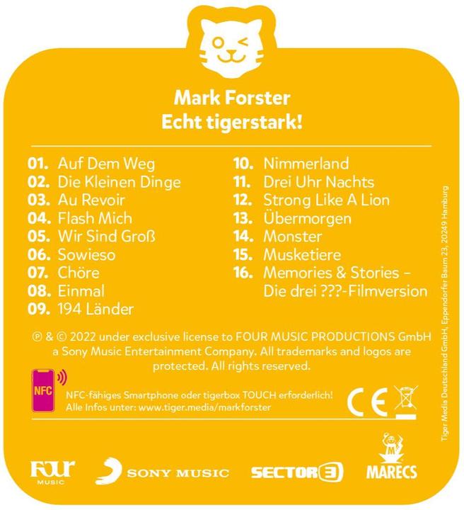Image du produit Tigermedia tigercard Mark Forster (Allemand)