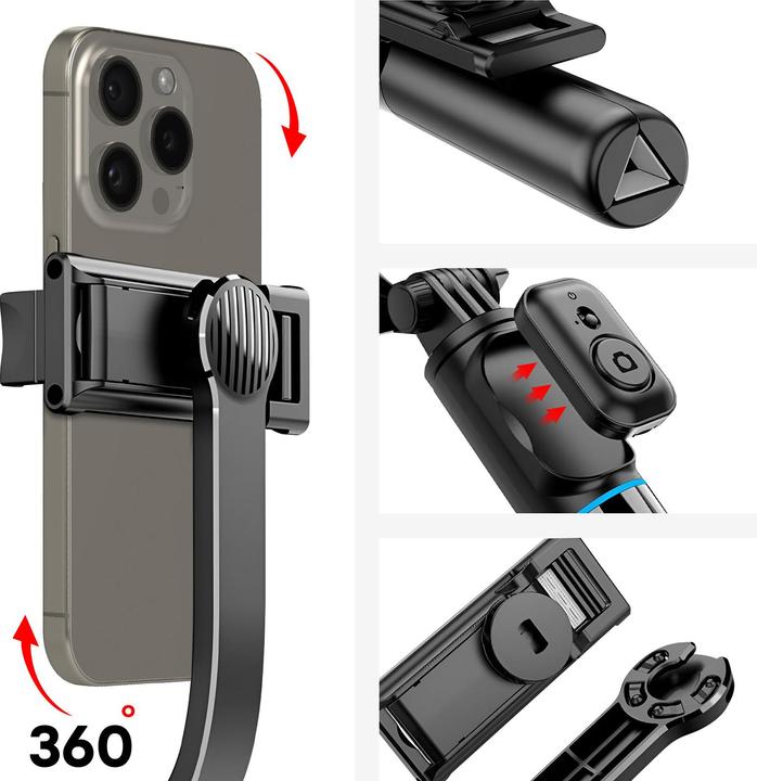 Immagine prodotto xO bastone per selfie Treppiede Bluetooth SS13 nero 106 cm