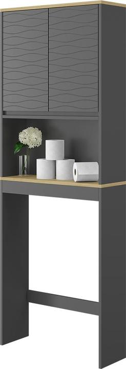 Actual product image Vichy Toilettenschrank Livia, Anthrazit/Holz, 60 x 163 cm