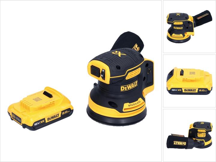Actual product image DeWalt DCW 210 N Battery random orbital sander 18 V 125 mm Brushless + 1x rechargeable battery 2.0 Ah - (Eccentric grinder)
