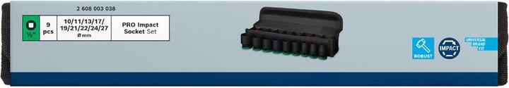 Actual product image Bosch Professional Zubehör PRO Impact socket set, 1/2", standard, 9 pcs. (10 mm, 11 mm, 13 mm, 17 mm, 19 mm, 21 mm, 22 mm, 24 mm, 27 mm)