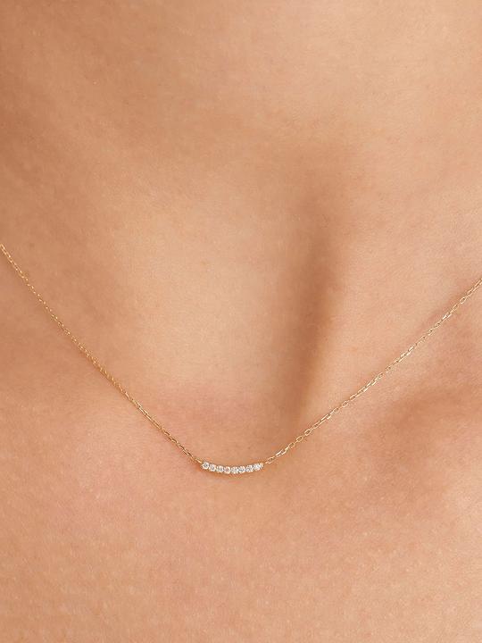 Actual product image Ania Haie NAU004-03YG Magma Curve Ladies Necklace Gold 14K, adjustable (Oro amarillo 14K, 40 - 45 cm)