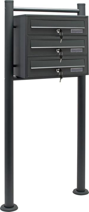 Wiltec 3 letterbox system anthracite 512x270x1150mm letterbox Post