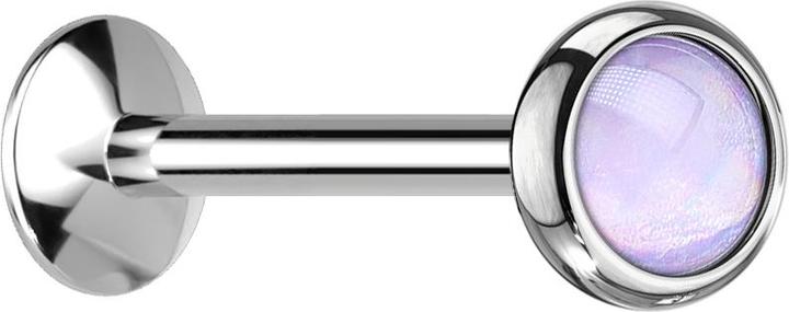 Immagine prodotto Star Piercing Micro UFO Labret filo interno argento con pietra epossidica viola (Acciaio chirurgico 316L, senza ottone)