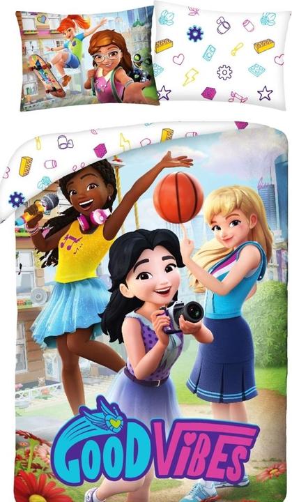 Actual product image MCU Halantex Lego Friends 100% Cotton Single Duvet Cover and Pillowcase Set - European Size