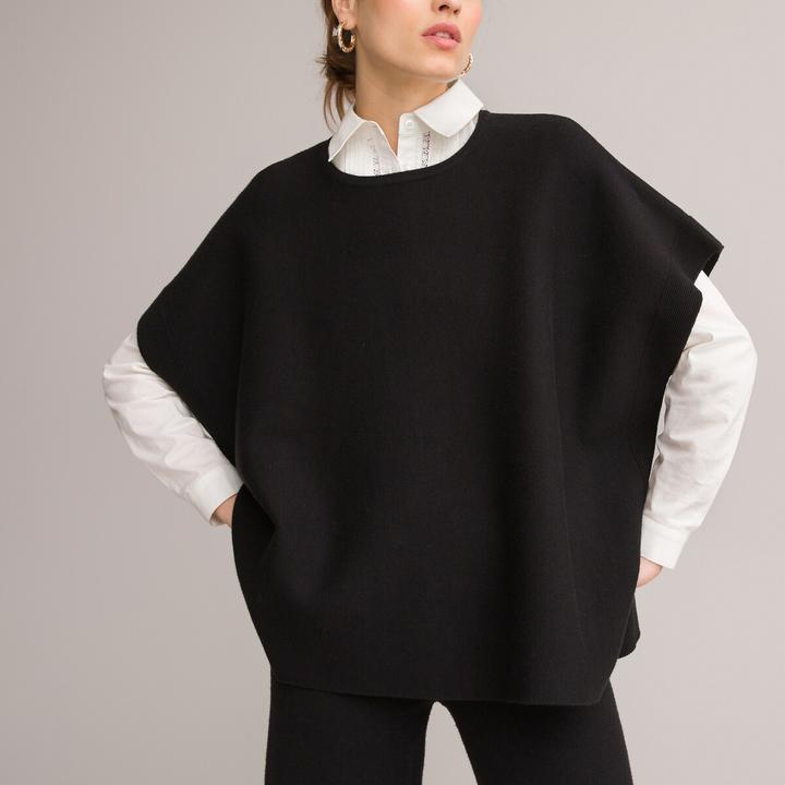 Anne Weyburn Poncho mit rundem Ausschnitt
