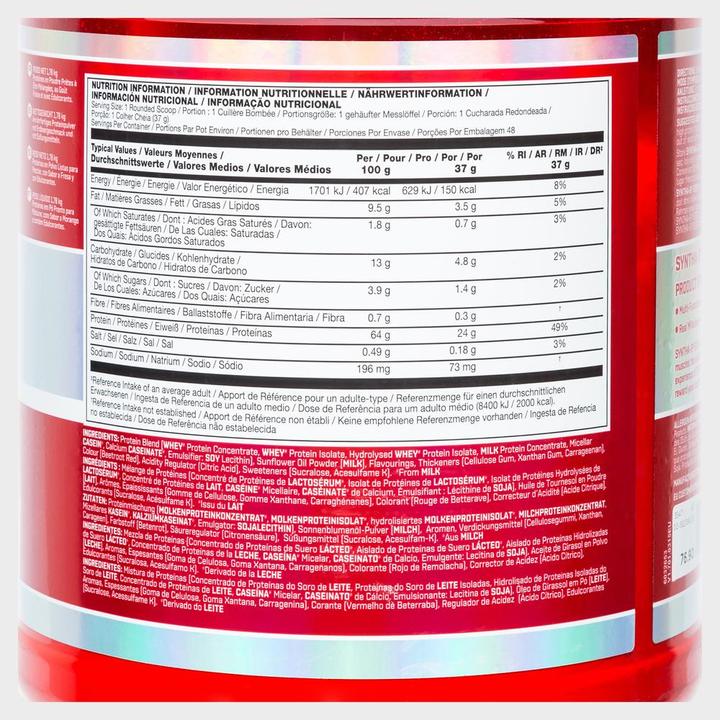 Valeurs nutritives et ingrédients BSN Syntha 6 Edge (Fraise, 1 pcs, 1780 g)