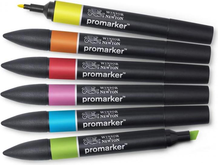 Immagine prodotto Winsor & Newton 0290110 ProMarker, Marcatore professionale per layout - 2 punte, fine e larga per Zeic (Nero, 2 mm, 6 x)