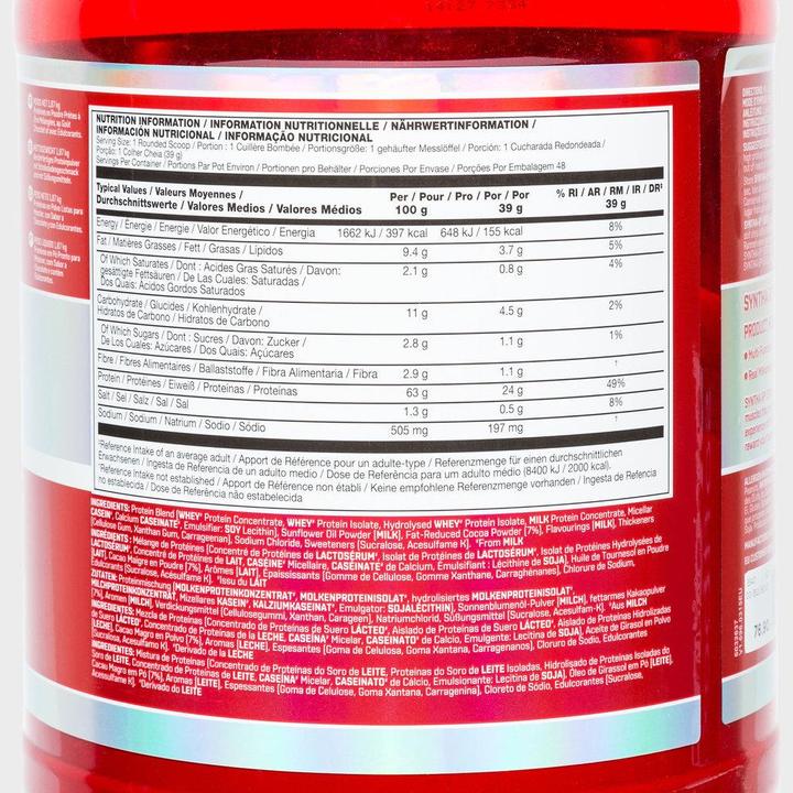 Valeurs nutritives et ingrédients BSN Syntha 6 Edge (Chocolat, 1 pcs, 1780 g)